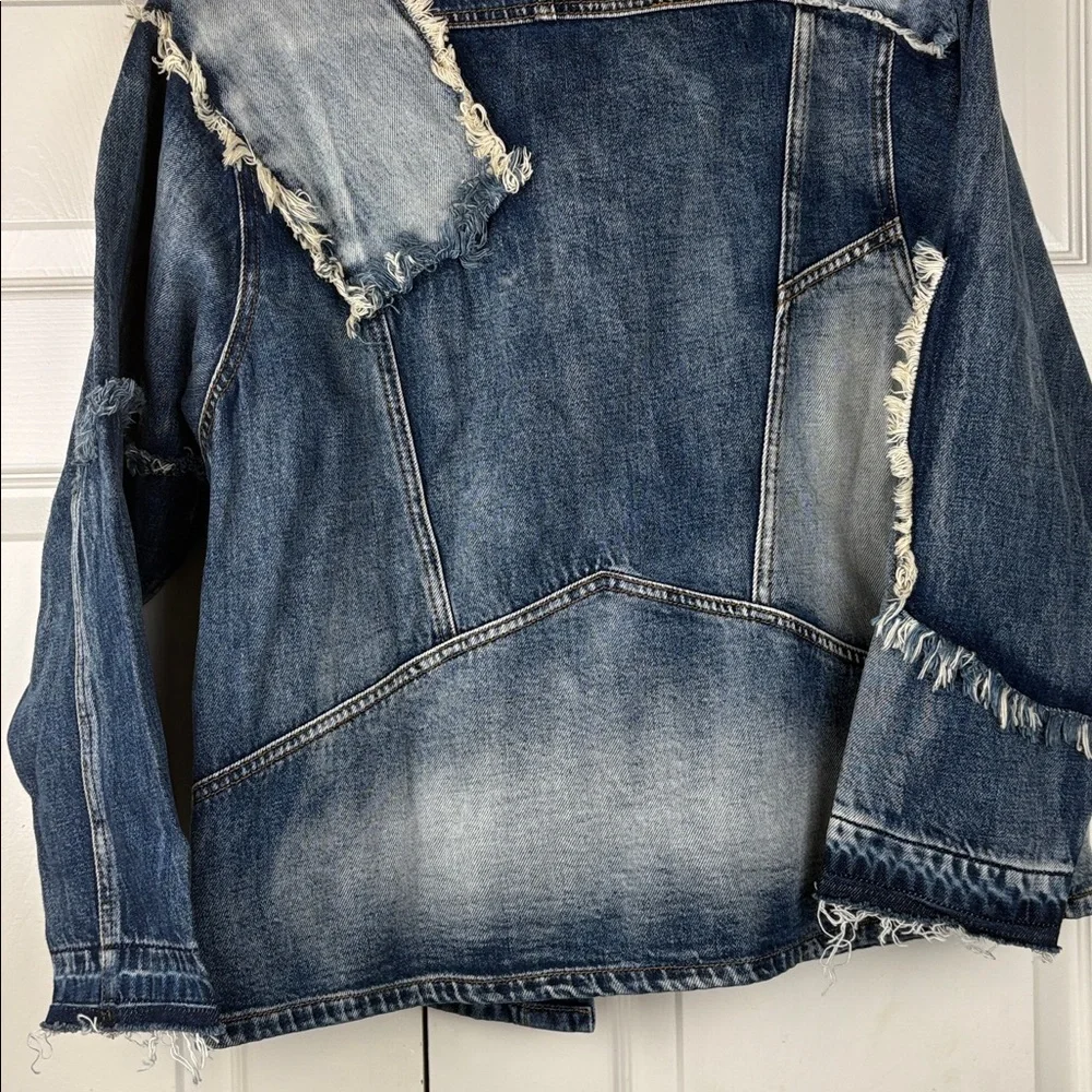 Sandrine Rose x Free People Woman's Sz M Patchwork Vintage Style Jean Jacket NWT - Picture 10 of 10